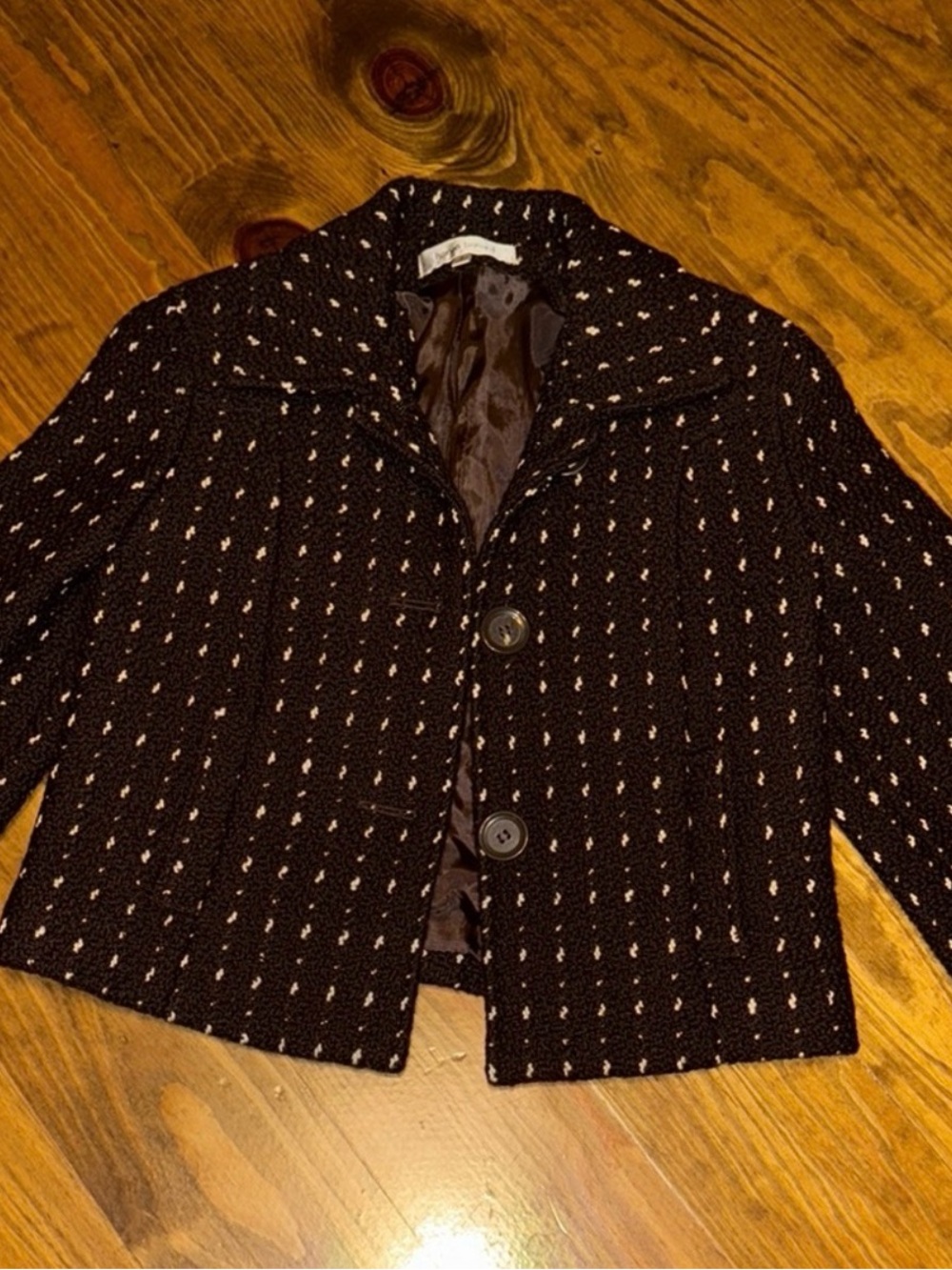 Harve Benard Brown and White Textured Blazer 4